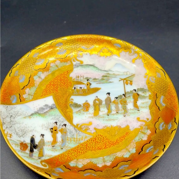 Satsuma Art Antique Japanese Satsuma 9th Century Plates Signed Pair